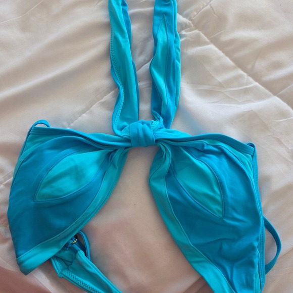 93 Play Street Other - 93 Play Street Sophie Bikini Top Atlantic Ocean Blue Halter Tie Size M